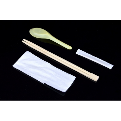 中式四合一(竹筷子,飯羹,牙簽,餐巾)套裝